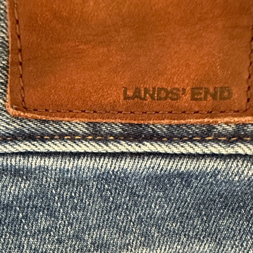 Lands End High Rise Straight Leg Jeans Women Size 16W Medium Wash Distressed - Picture 6 of 11